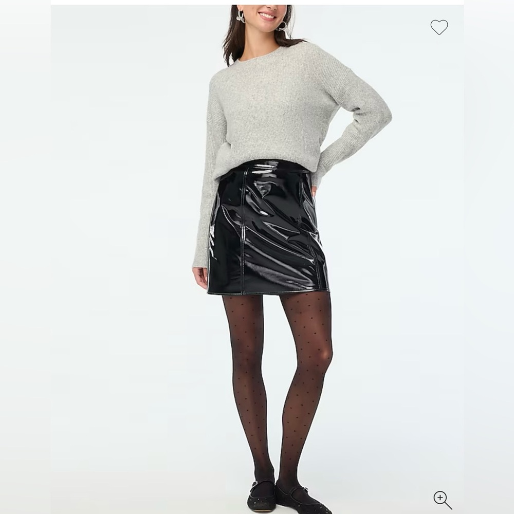 NWT J Crew Factory  Patent Leather Skirt SZ: 0 - Picture 2 of 5